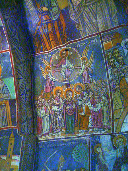 fresco in the Mani village of Kastania 