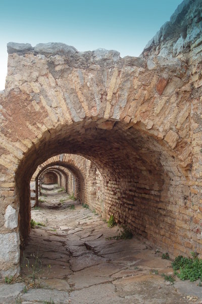 under the ramparts of the fortress