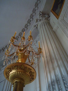 candelabra and wall detail in palace