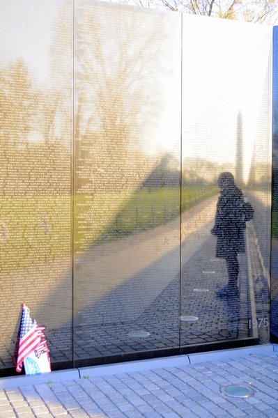 reflection at the Vietnam Memorial
