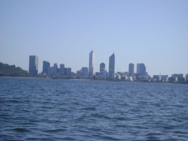 View from the boat back towards the city