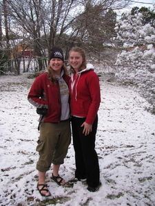 Sarah and I in the Texas Snow Storm