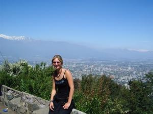 Santiago skyline and the Andes mountains