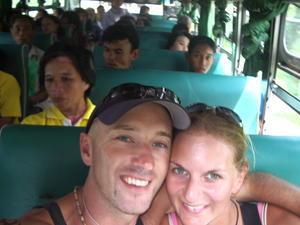 On a local bus From a town called Samut Songkram