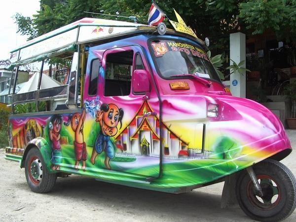 There are some funky tuk tuks here
