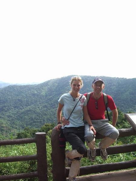 Us at one of the lookkouts at the khao Yai national park.
