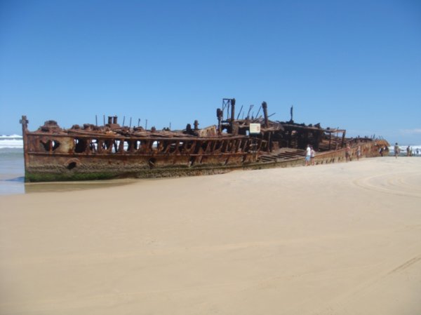 The wreck of the Maheno on Fraser Island.