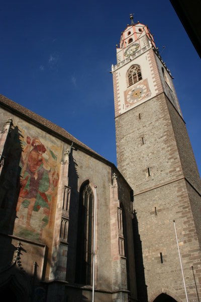 The church in Meran town centre.