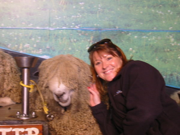 Amy and a sheep