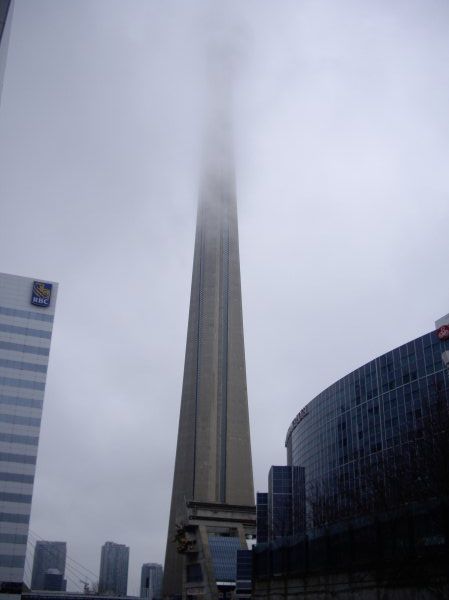 CN tower on a cloudy day