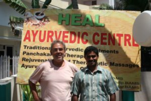 M & his masseur, Kovalam, Kerala