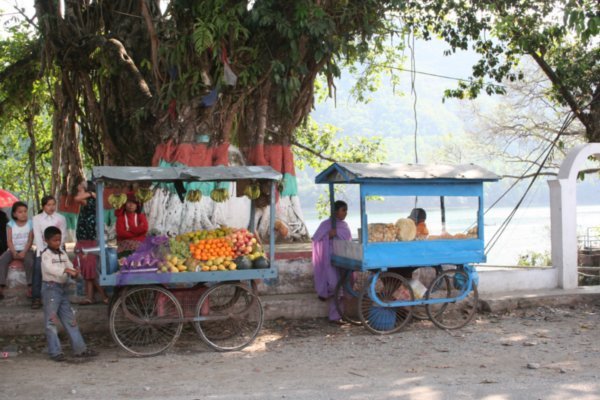 Fruit & chaat stalls, Pokhara