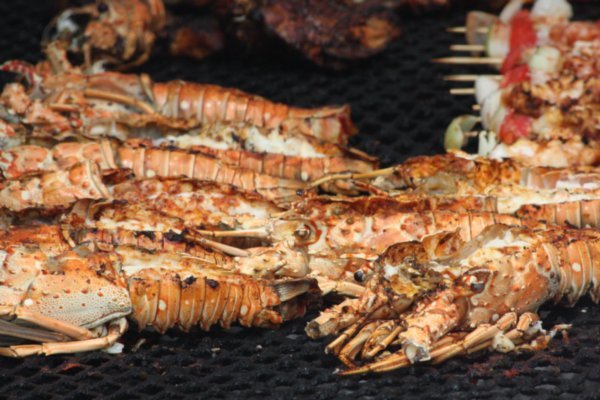 Lunch is ready - Lobster Fest Caye Caulker