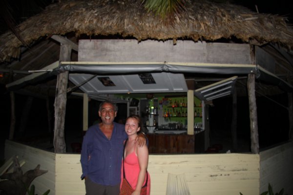 Outside the only bar in town - Tobacco Caye