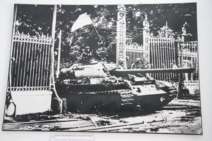 The famous picture of the fall of Saigon when the N Vietnamese entered the palace