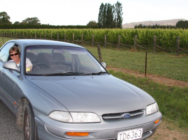 C in Lynley's car our trusty car for the SI trip in Blenheim Vineyards