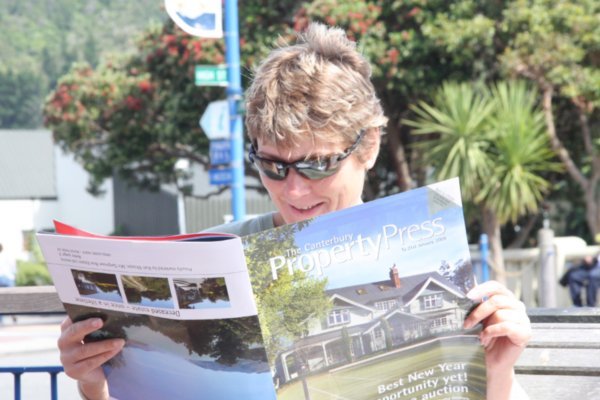 C's favourite past time in NZ - Property Pages in Picton