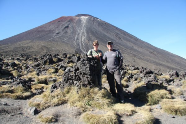 A long way up, below the Volcano on the Tongariro