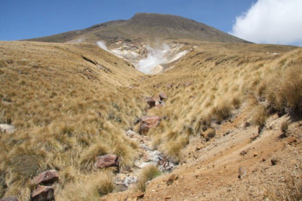 Smoking hillside - natural hot springs, Tongariro crossing