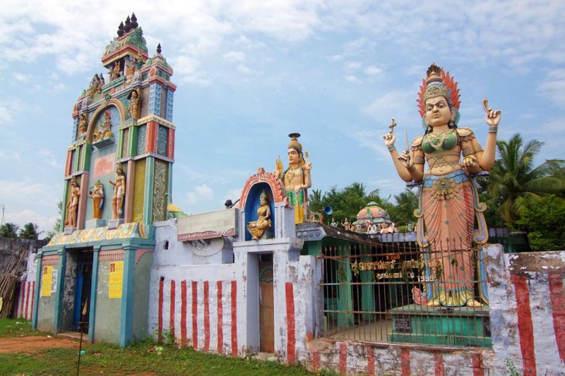A gaudy roadside temple 