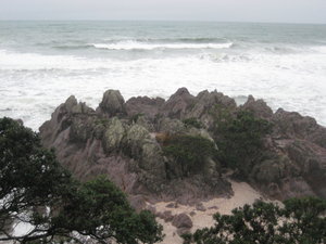 The rocks near the sea at Mt. Maunganui