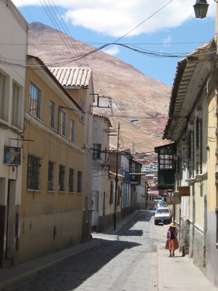 The quiet streets at Potosi