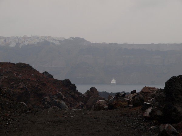 From Volcano (Nea Kameni) look at Santorini