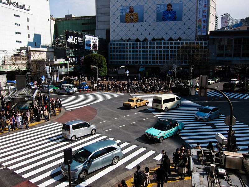 Shibuya crossing, world's busiest crossing, watch out! 