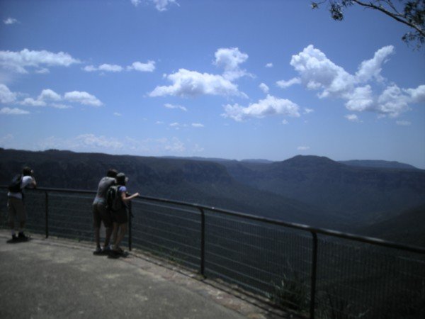 Silas, Jesse & Rebeccah looking over the blue mountains