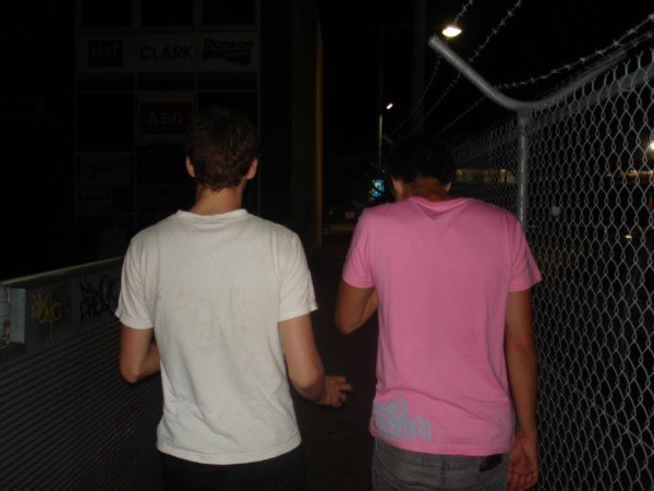 Adrian and Evan Walking