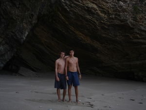 Evan & Chris out at the lagoon beach