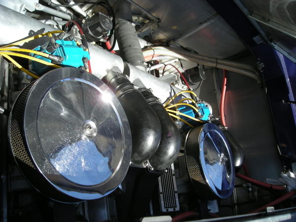 The motor of the jet boat