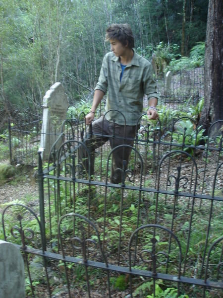 Evan at Lyell Cemetery