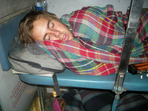 Chris sleeping on his bunk