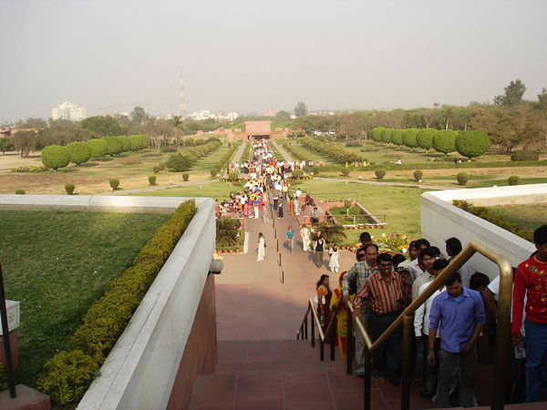 looking back from the Lotus Temple
