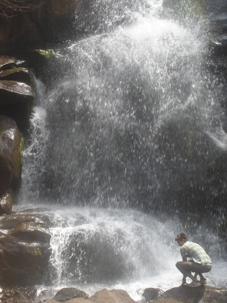 Evan at the waterfall