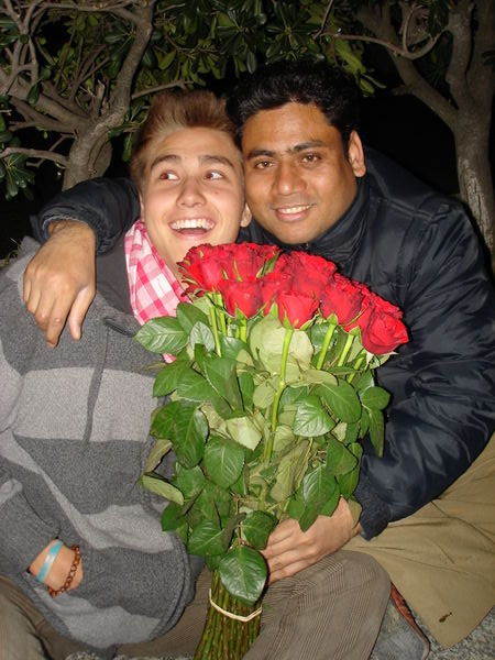 Evan and a Bangladesh flower salesman we met