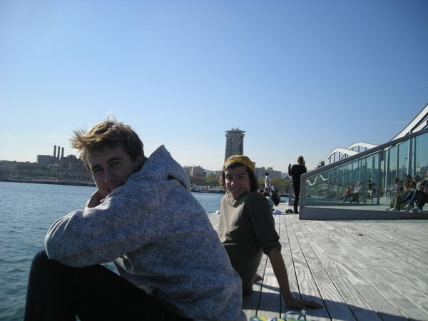keegan and chris at the harbour