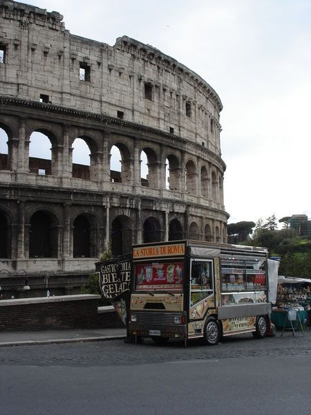 Colosseum and street vendor
