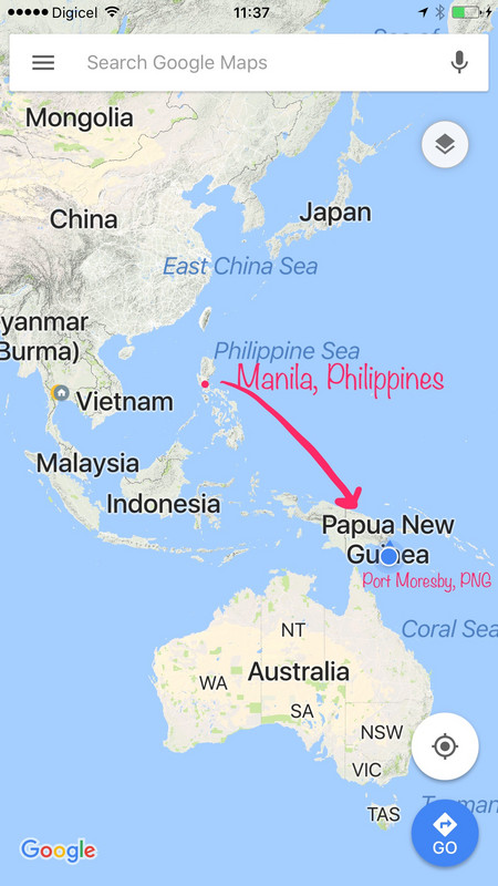 Manila, Philippines to Port Moresby, Papua New Guinea