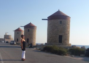 Three windmills and Nikolaus lighthouse, Rhodes I, GR