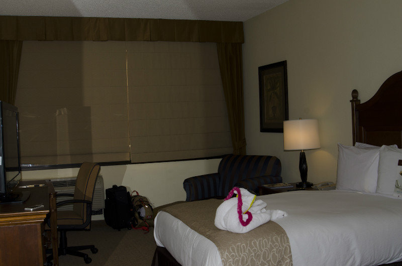 My cute room at the Double Tree, WPB, FL