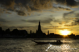 Fishermand going home after a long day at work at Wat Arun in Bagkok