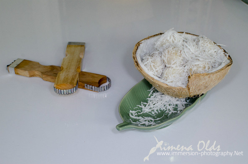 Thai Coconut Snowballs and shredding tools