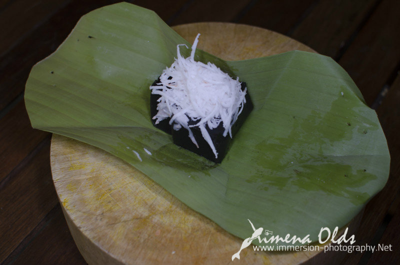 Black Coconut Sweet Pudding-Kanom Piakpoon