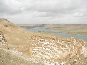 Eúfrates en Halibiya, Firat Halabiya'da, Euphrates in Halabiya.