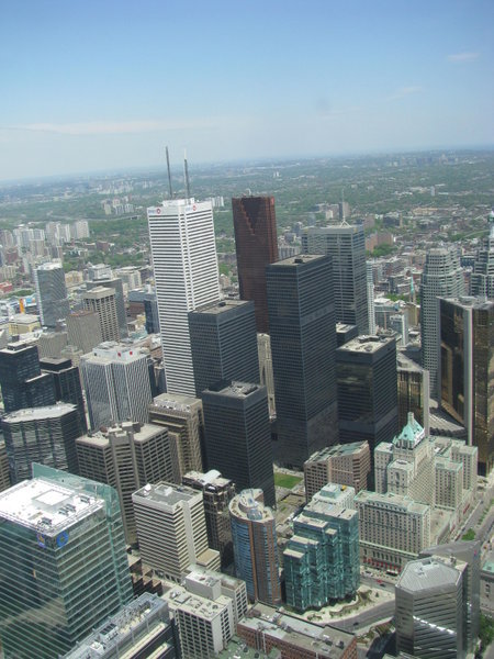 Toronto skyscrabers, from above