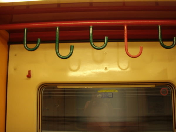 Strange attachments in the train carriage 