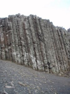 Hexagonal rock pillars at the Giant's Causeway