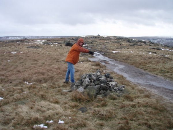 Michael adds a stone for the trekkers